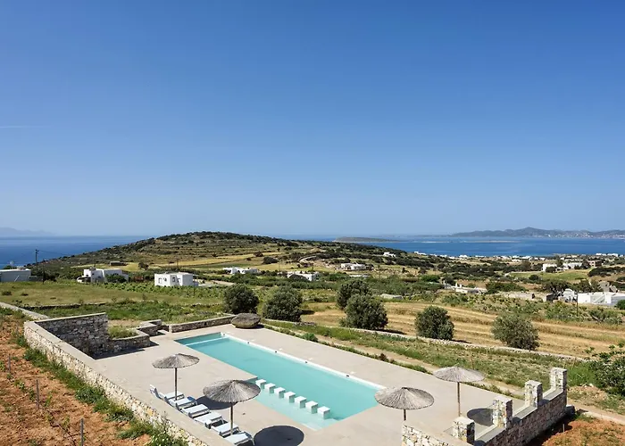 Stunning New With Great Pool Area, Magnificent Panoramic Sea View - Paros Villa